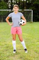 portret van tiener meisje voetballer