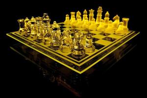 glazen schaakspel foto