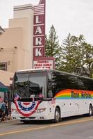 4 juli 2022 ridderspoor californië usa, corte madera ridderspoor 4 juli parade, typische laatste deelnemer, marin airporter foto