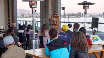 9 juli 2022 comedy edge stand-up aan de waterkant 9th avenue terminal, brooklyn basin 288 ninth ave. Oakland, ca 94606, zorba jevon Hughes, komiek oorspronkelijk uit Louisville Ky. foto