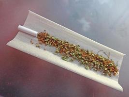 medische marihuana knoppen close-up achtergrond rokende wiet foto