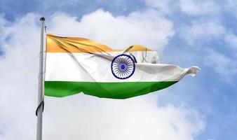 vlag van india - realistische wapperende stoffen vlag foto