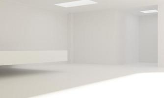 minimalistische witte kamer met zonlicht. foto