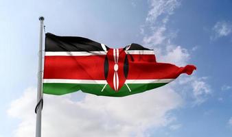 vlag van kenia - realistische wapperende stoffenvlag. foto