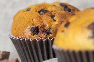 close-up van chocolade cupcake foto