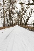 landelijke winterweg foto