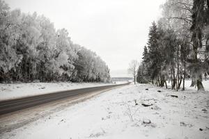 winterdag na een sneeuwval foto