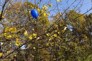 herfst blauwe ballon, close-up foto