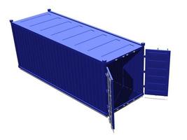 vrachtcontainer voor het vervoer van goederen 3d render illustratie foto