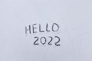 de inscriptie over het nieuwe jaar 2022 foto