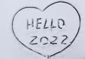 de inscriptie over het nieuwe jaar 2022 foto