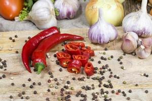 paprika, ui, courgette, knoflook en andere groenten foto