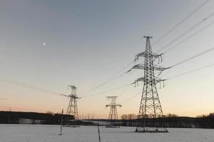 elektrische palen, winter foto