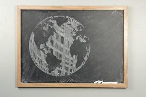schoolbord wereldbol
