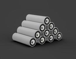 AA-formaat batterij geïsoleerd op een witte achtergrond lege oplaadbare batterij aa of aaa-formaat 3d illustratie foto