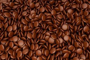 bruine chocolade snoep melkchocolade gecoate snoep bovenaanzicht 3d illustratie foto