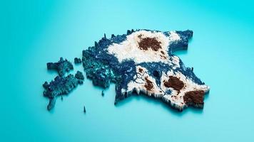 topografische kaart van estland hypsometrische hoogte tint spectraal gearceerde reliëfkaart 3d illustratie foto