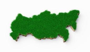 Rusland kaart bodem land geologie dwarsdoorsnede met groen gras en rotsgrond textuur 3d illustratie foto