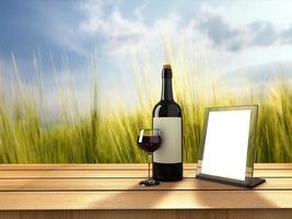 wijnfles en whiteboard foto