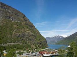 flam en de aurlandsfjord in noorwegen foto