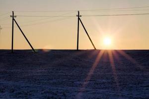 winterlandschap tijdens zonsondergang foto