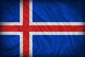 IJsland vlag patroon op de structuur van het weefsel, vintage stijl