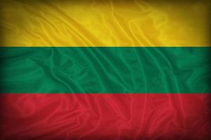 Litouwen vlag patroon op de structuur van het weefsel, vintage stijl