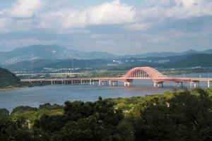 banghwa-brug en het omringende landschap foto