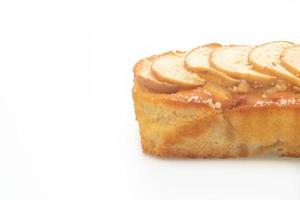 Appelbrood verkruimelde cake op witte achtergrond foto