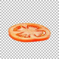close-up weergave verse tomaat segment geïsoleerd foto