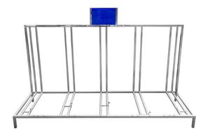 fietsenstalling gemaakt van roestvrij staal. foto