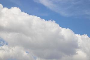 mooie blauwe lucht met witte wolk natuurlijke achtergrondweergave foto