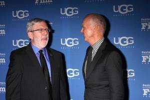 santa barbara, 31 jan - leonard maltin, michael keaton op het internationale filmfestival van santa barbara, moderne meester in een arlington-theater op 31 januari 2015 in santa barbara, ca foto