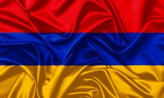 Armeense zijde stof textuur bochtige vlag close-up foto
