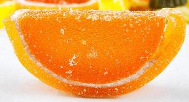 marmelade snoep in de vorm van een schijfje sinaasappel. foto