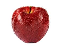 rijpe rode appel geïsoleerd op een witte achtergrond. een zijaanzicht. foto