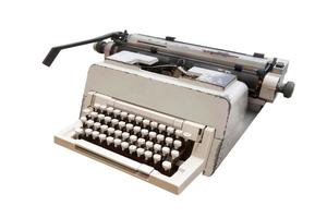 oude Thaise schrijfmachine isoleren op witte achtergrond foto