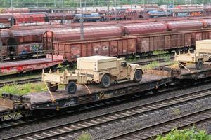 oberhausen, duitsland - 2022-07-29 duitse federale spoorwegen goederentrein wagon foto