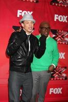 los angeles, 19 dec - chris rene, la reid op de fox s the x factor persconferentie in cbs studio's op 19 december 2011 in los angeles, ca foto