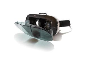 vr ar virtual reality-bril voor mobiele telefoon geïsoleerd op een witte achtergrond foto