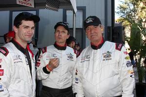 los angeles, 11 apr - sam witwer, phil keoghan, eric braeden op de kwalificatiedag van de pro celeb race 2014 bij de Grand Prix van Long Beach op 11 april 2014 in Long Beach, ca foto