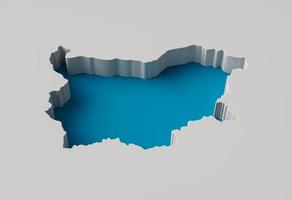 3d illustratie van bulgarije kaart innerlijke extruderen met zwarte schaduw foto