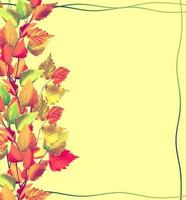 kleurrijke herfstbladeren. frame van stengel Oost-Indische kers foto