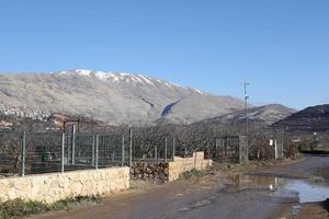 mount hermon is de hoogste berg van Israël en de enige plaats waar wintersport kan worden beoefend. foto