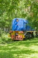 elektrische locomotief op de rails foto