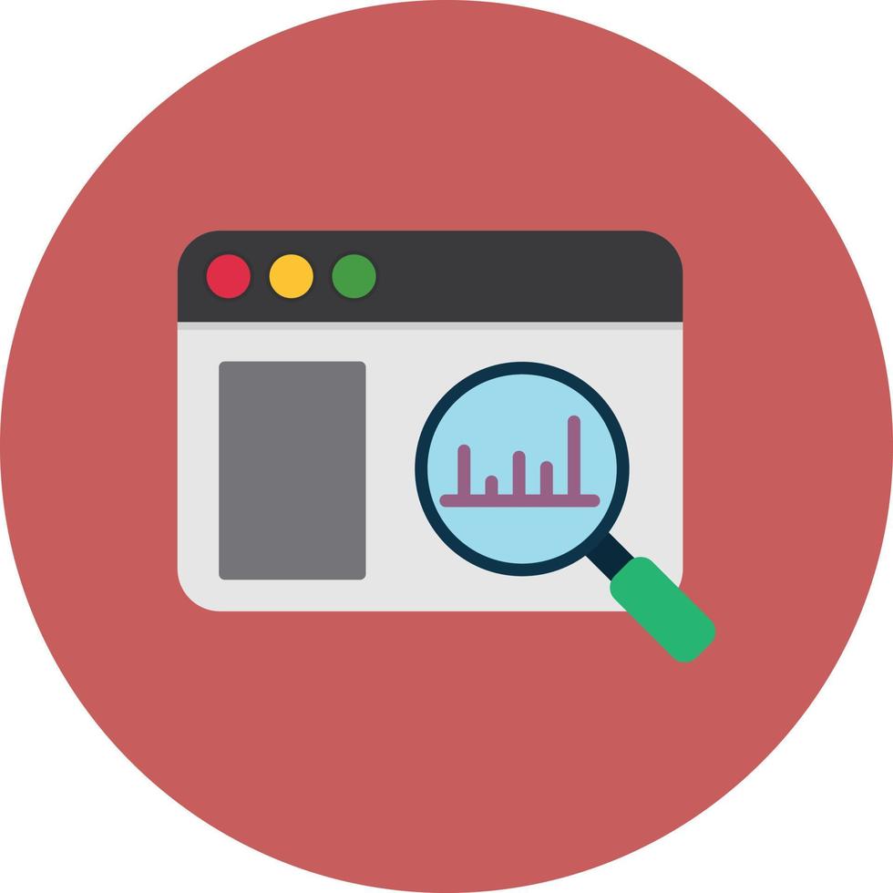 zoeken op internet platte cirkel veelkleurig vector