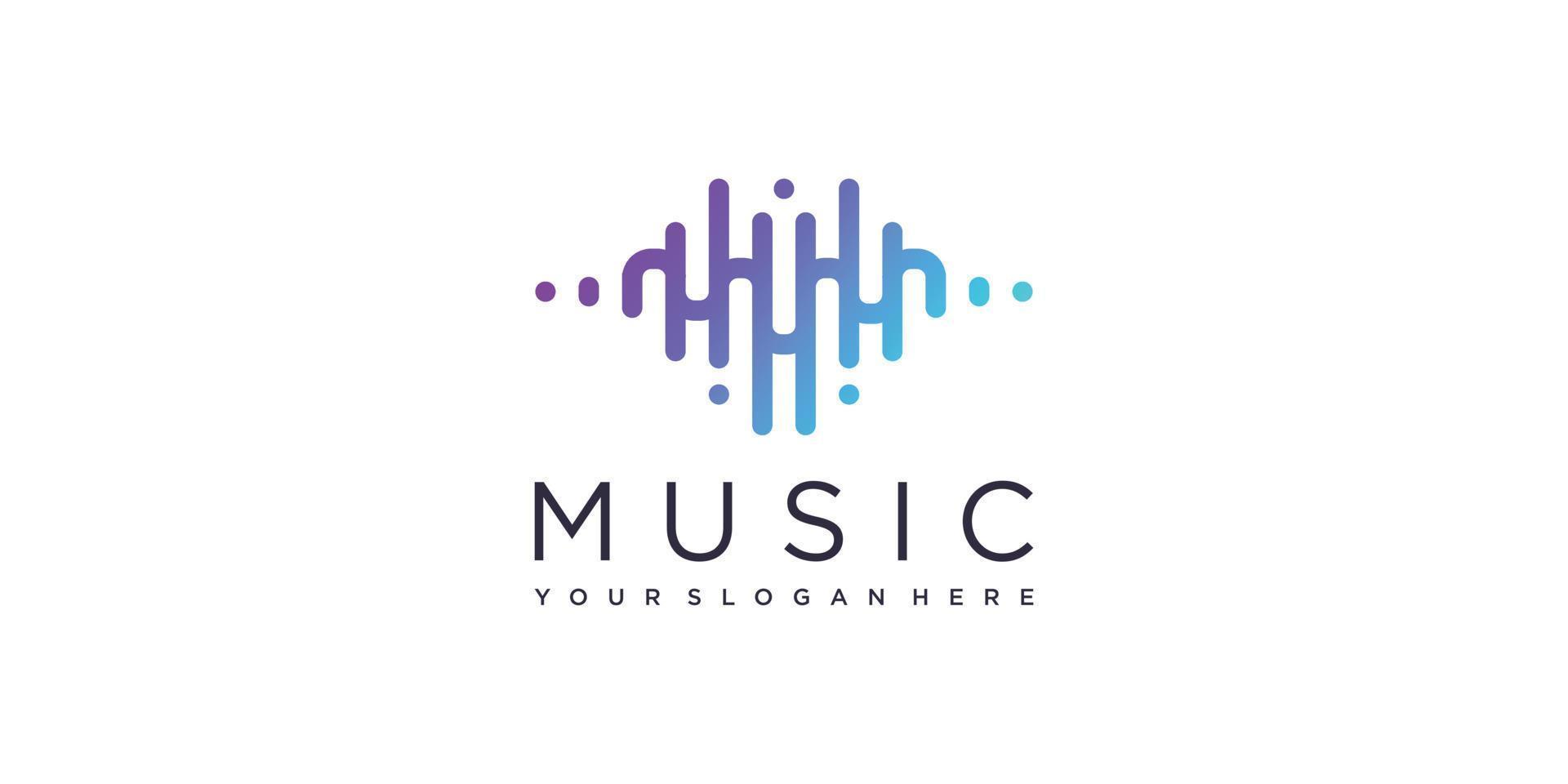 muziek logo concept met moderne stijl premium vector