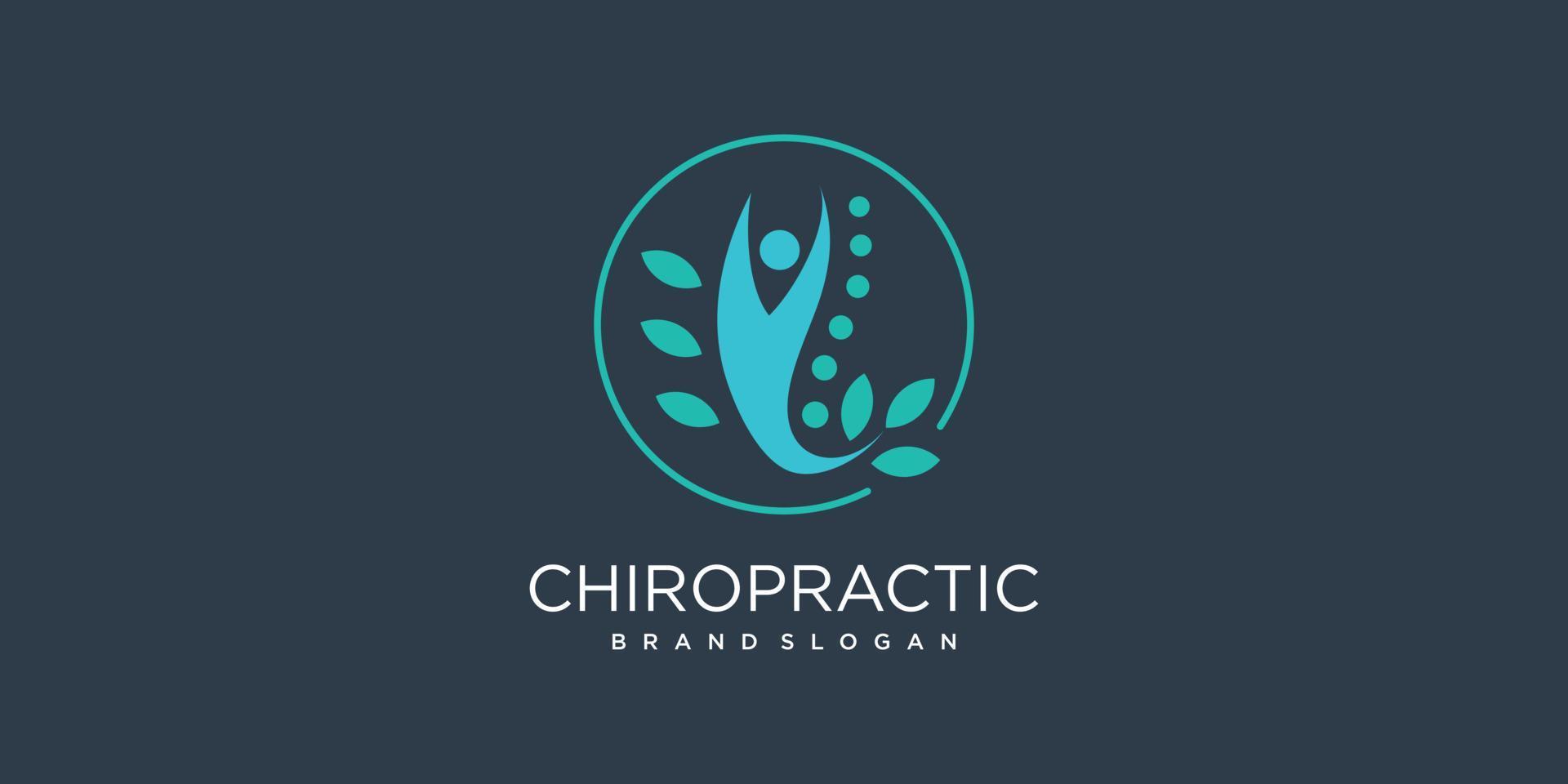 chiropractie vector pictogram logo ontwerp met moderne unieke stijl premium vector