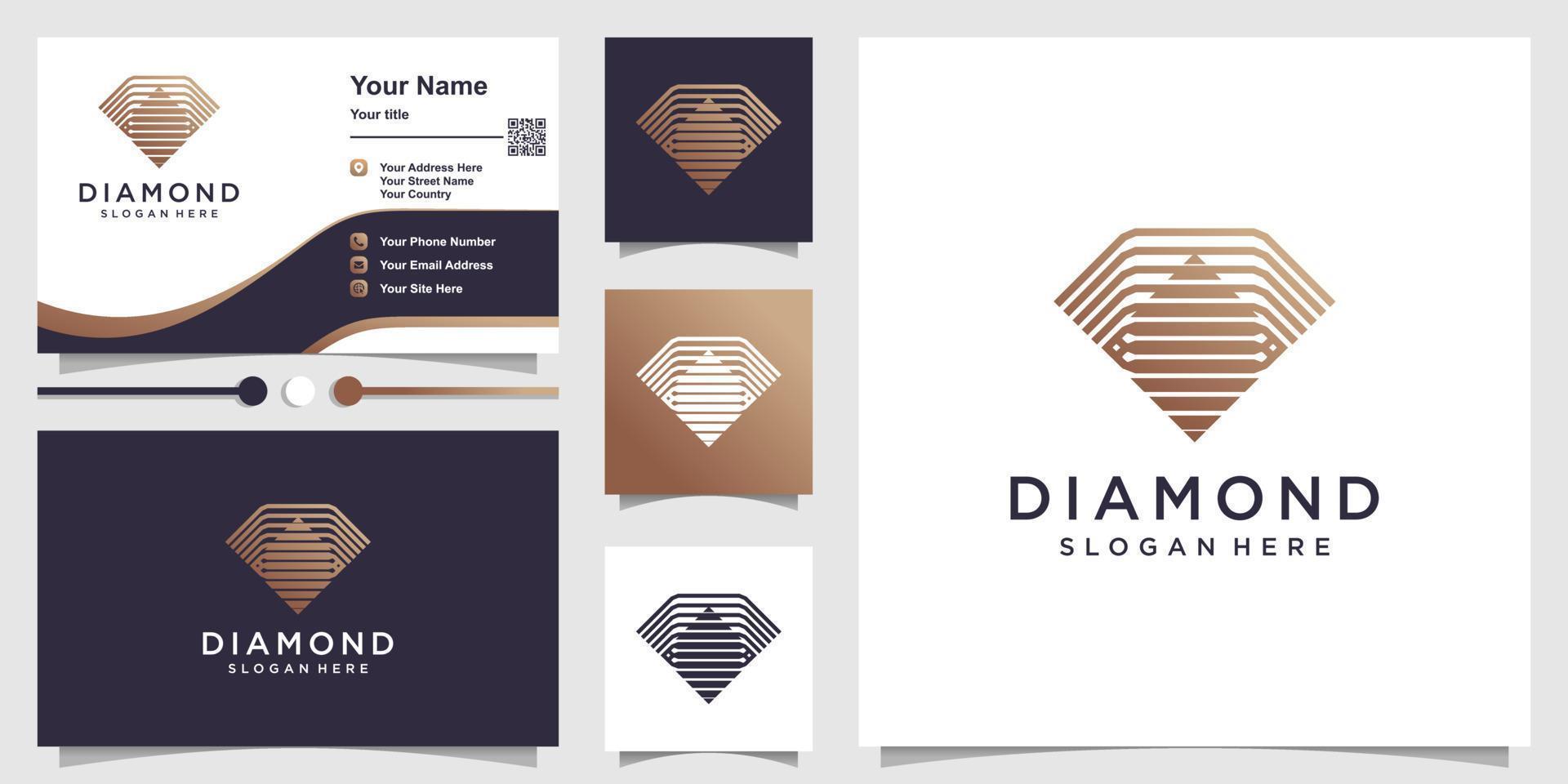 diamant logo-ontwerp met creatieve, moderne en elegante concept premium vector