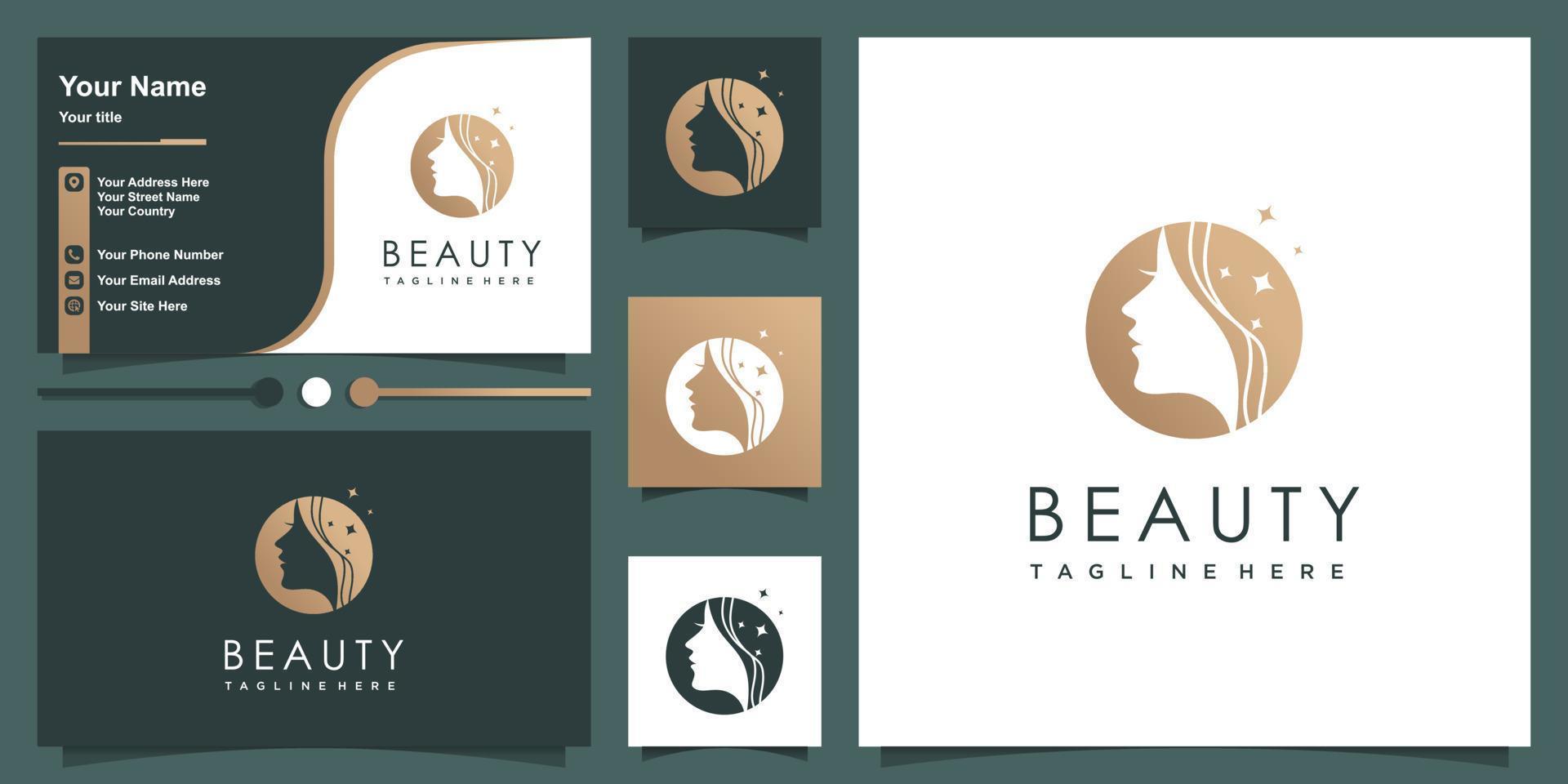 schoonheid logo ontwerp voor vrouw premium vector